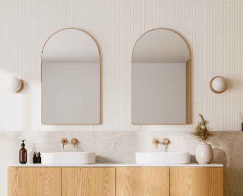 The Image Features a Stylish Bathroom from Oak and Stone Renovations